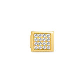 Nomination COMPOSABLE GLAM CRYSTAL Element aus Edelstahl, mit CRYSTAL verziert, gelbgold PVD-beschichtet (01_weiss)